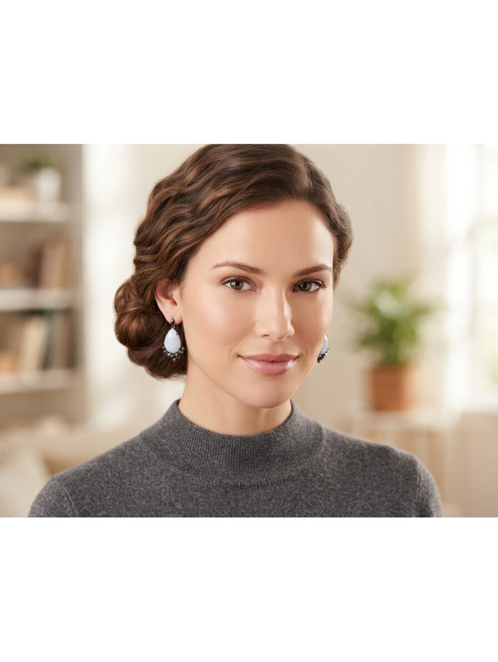 Large White Opal Earrings